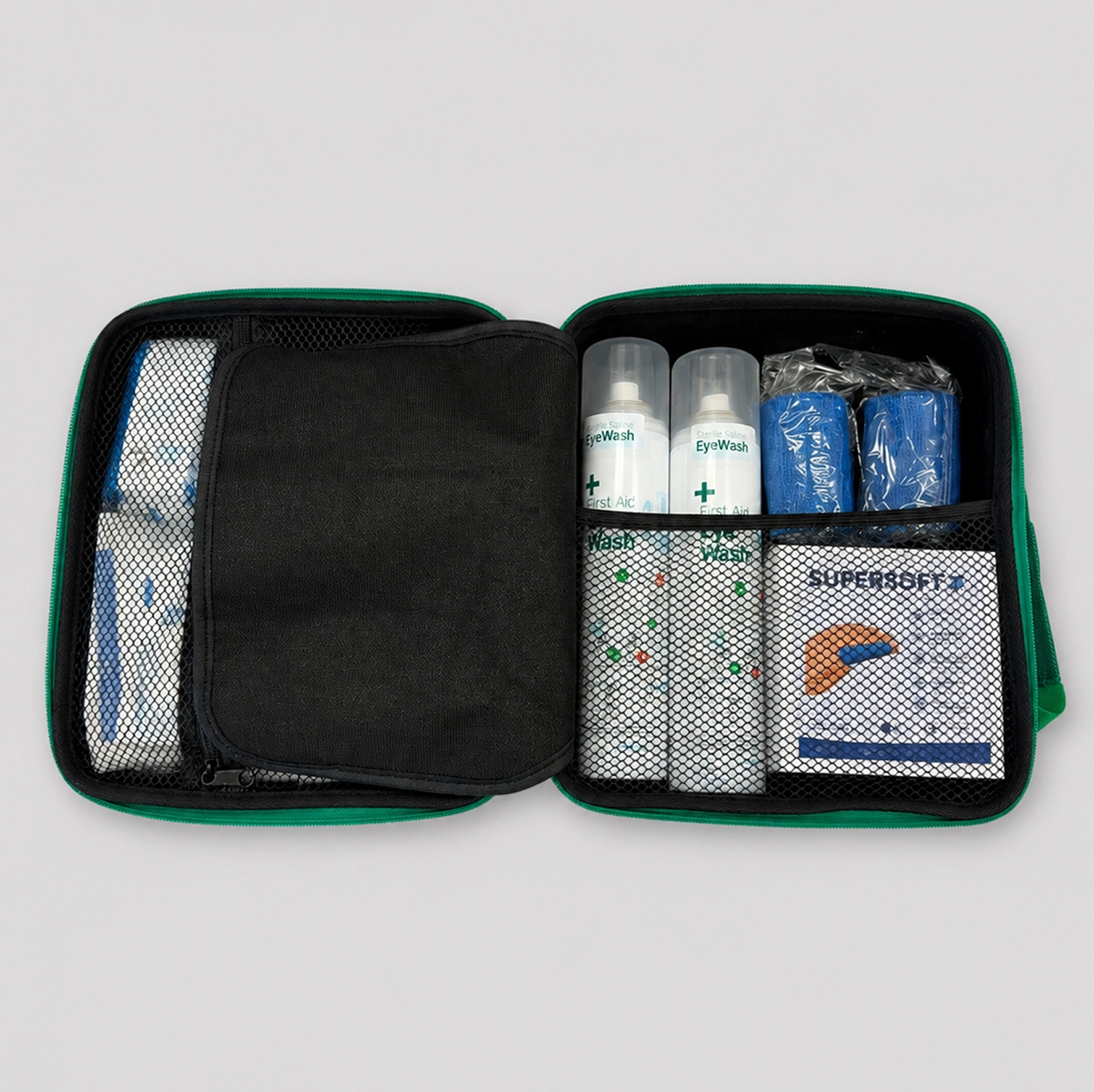XL väska vendapress Första hjälpenväska XL DIN-kit + Ögondusch 250 ml + Supersoft + Bandage - Bild 1